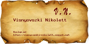 Visnyovszki Nikolett névjegykártya